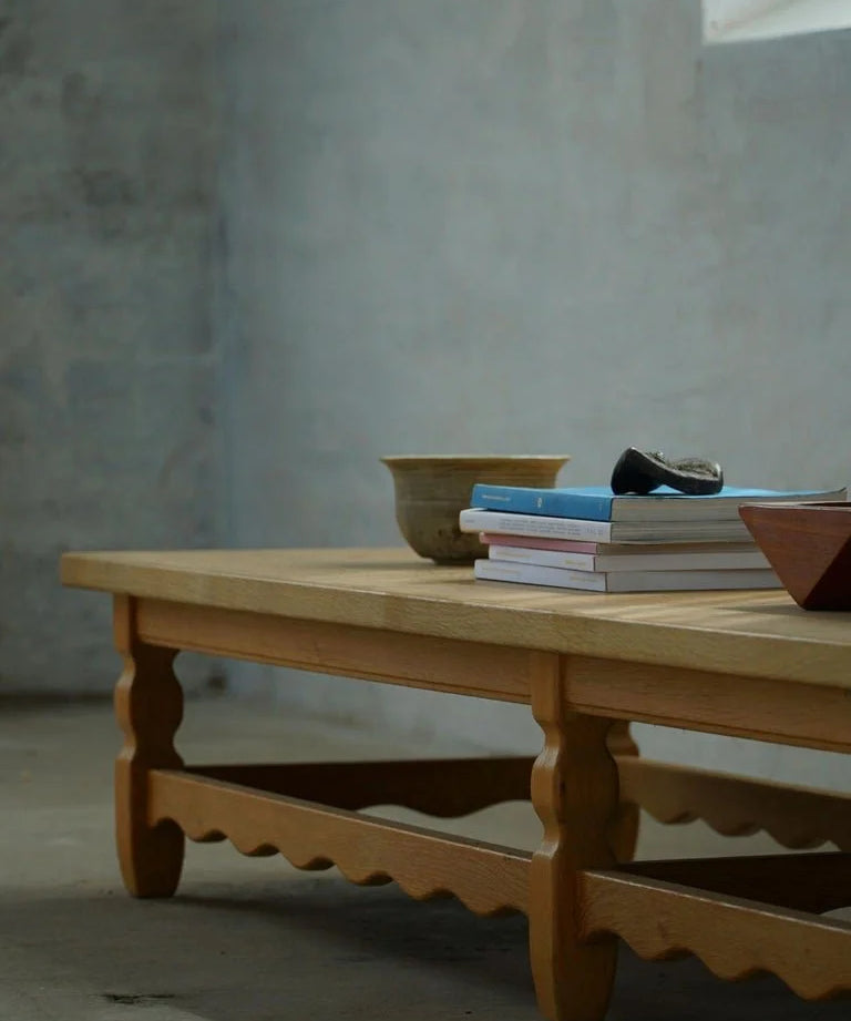 Danish_Mid_Century_Modern_Coffee_Table_in_Solid_Oak,_Henning_Kjærnulf,_1960s