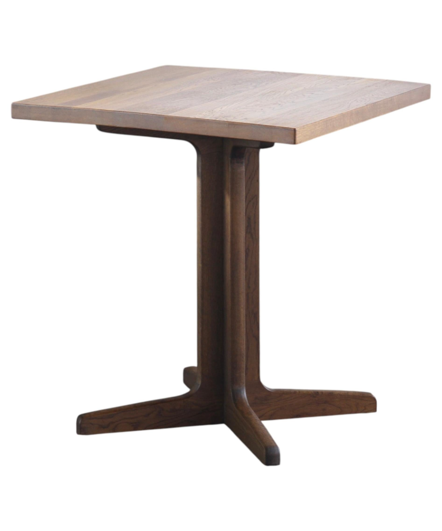 Danish_Mid-Century_Modern_Dark-Stained_Oak_Pedestal_Table_with_Four-Star_Base,_Possibly_O.D._Møbler,_1970s