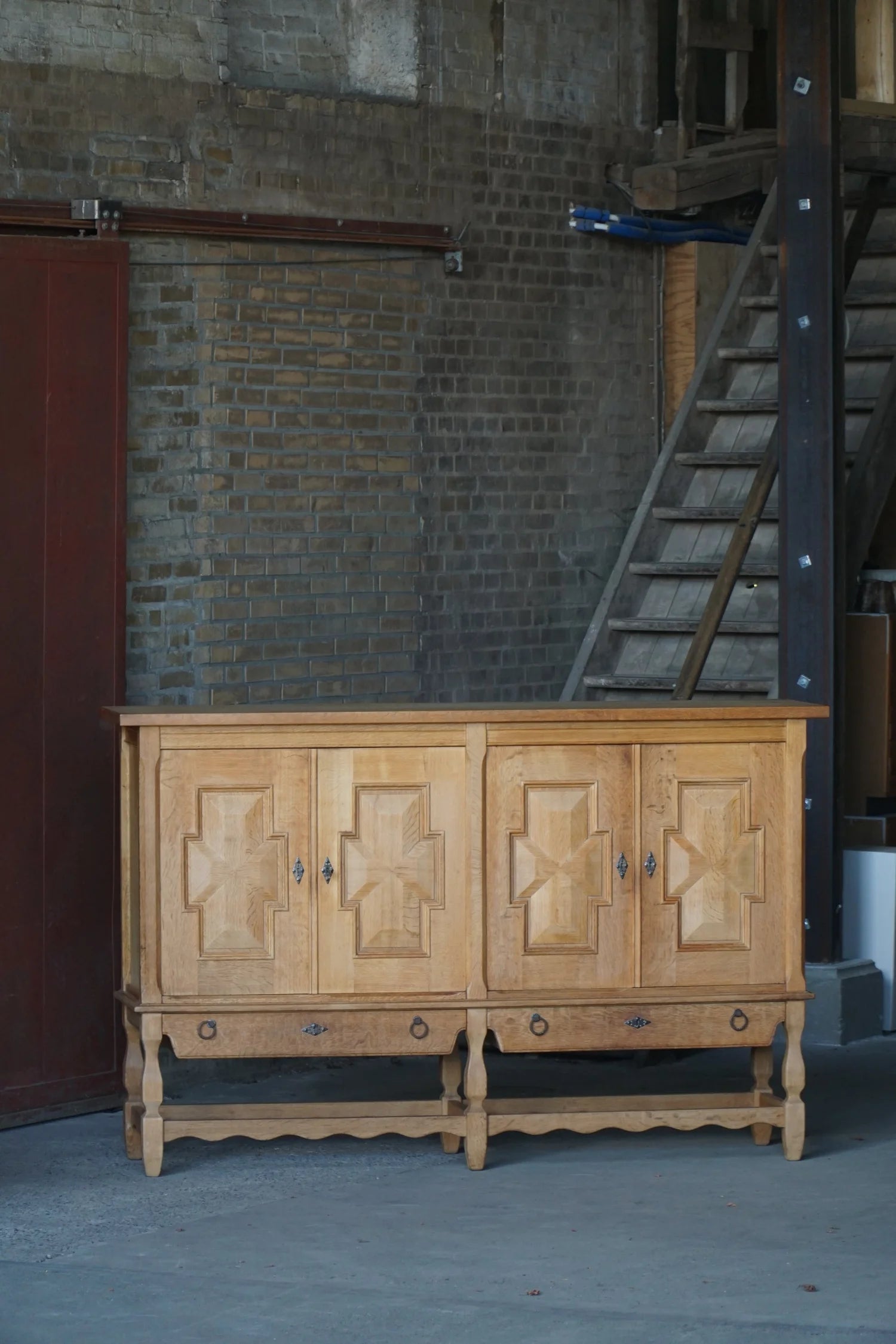 Danish_Mid_Century_Modern_Oak_Sideboard,_Scandinavian_Cabinetmaker_Credenza,_1960s