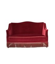 Danish_Mid-Century_Modern_Two-Seater_Sofa_in_Original_Red_Velour_and_Ash_Wood,_Denmark,_1970s