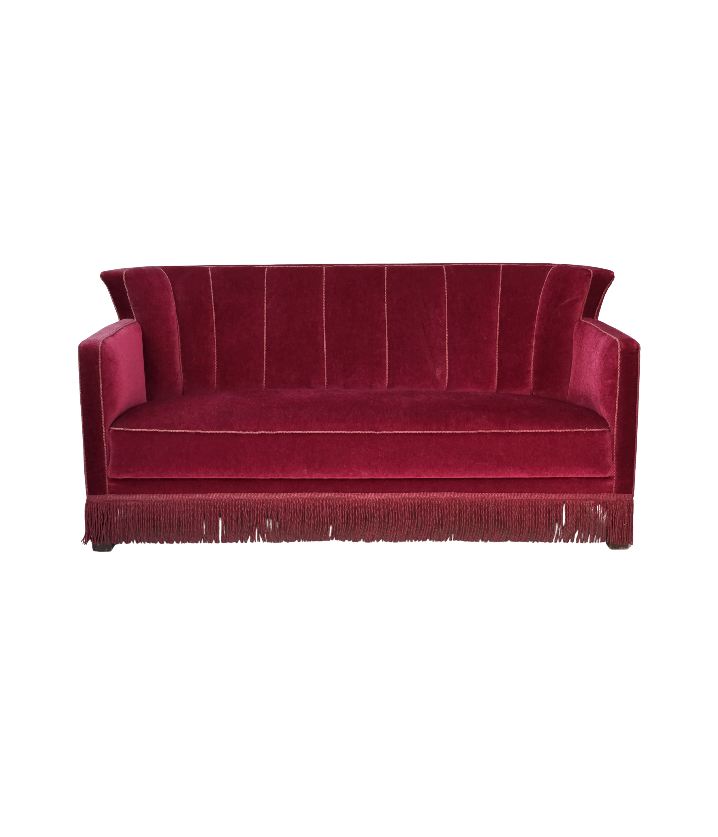 Danish_Mid-Century_Modern_Two-Seater_Sofa_in_Original_Red_Velour,_Ash_Wood_and_Brass,_Denmark,_1960s