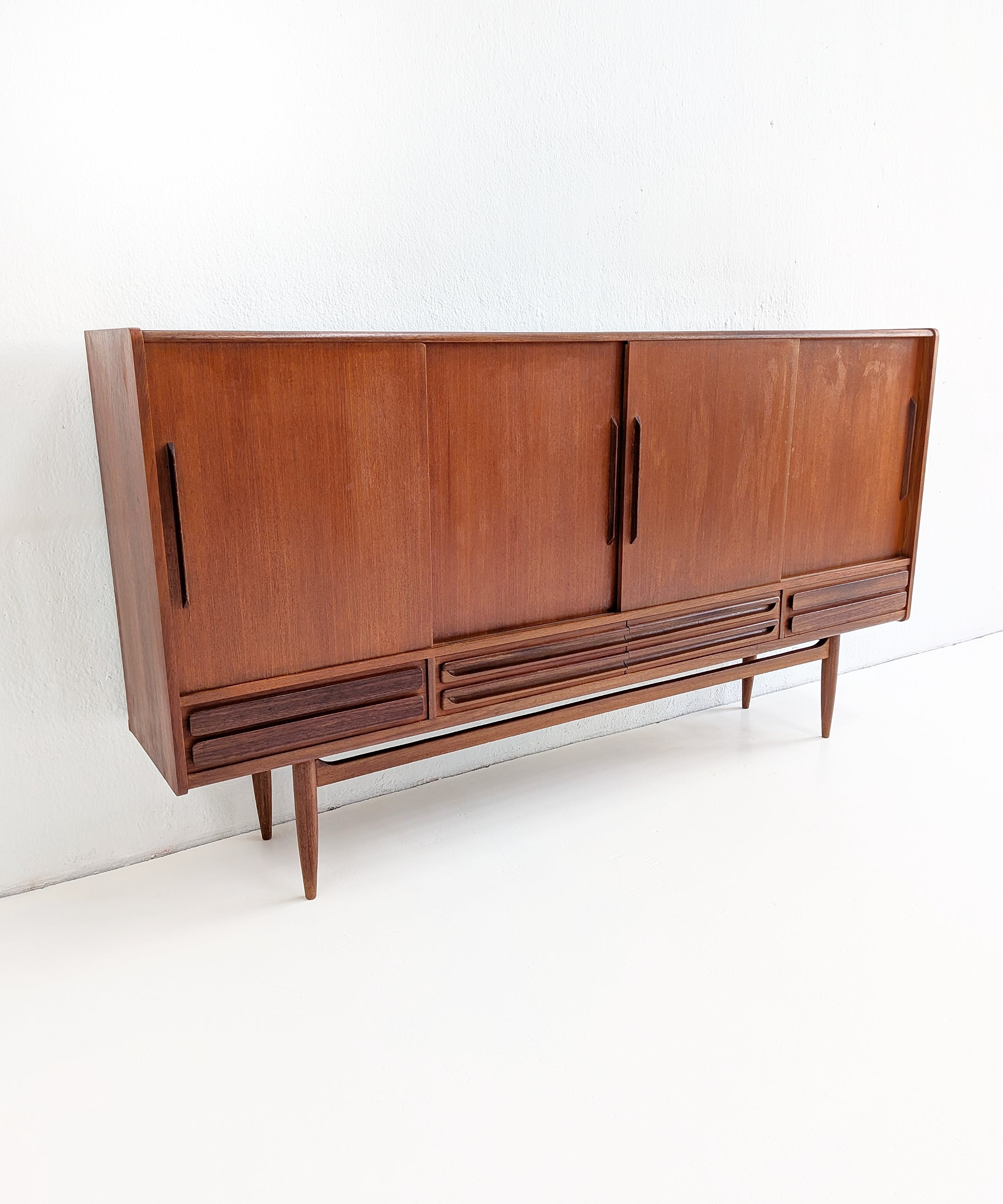 Danish_Teak_Highboard_with_Sliding_Doors_and_Drawers,_1960s,_Denmark