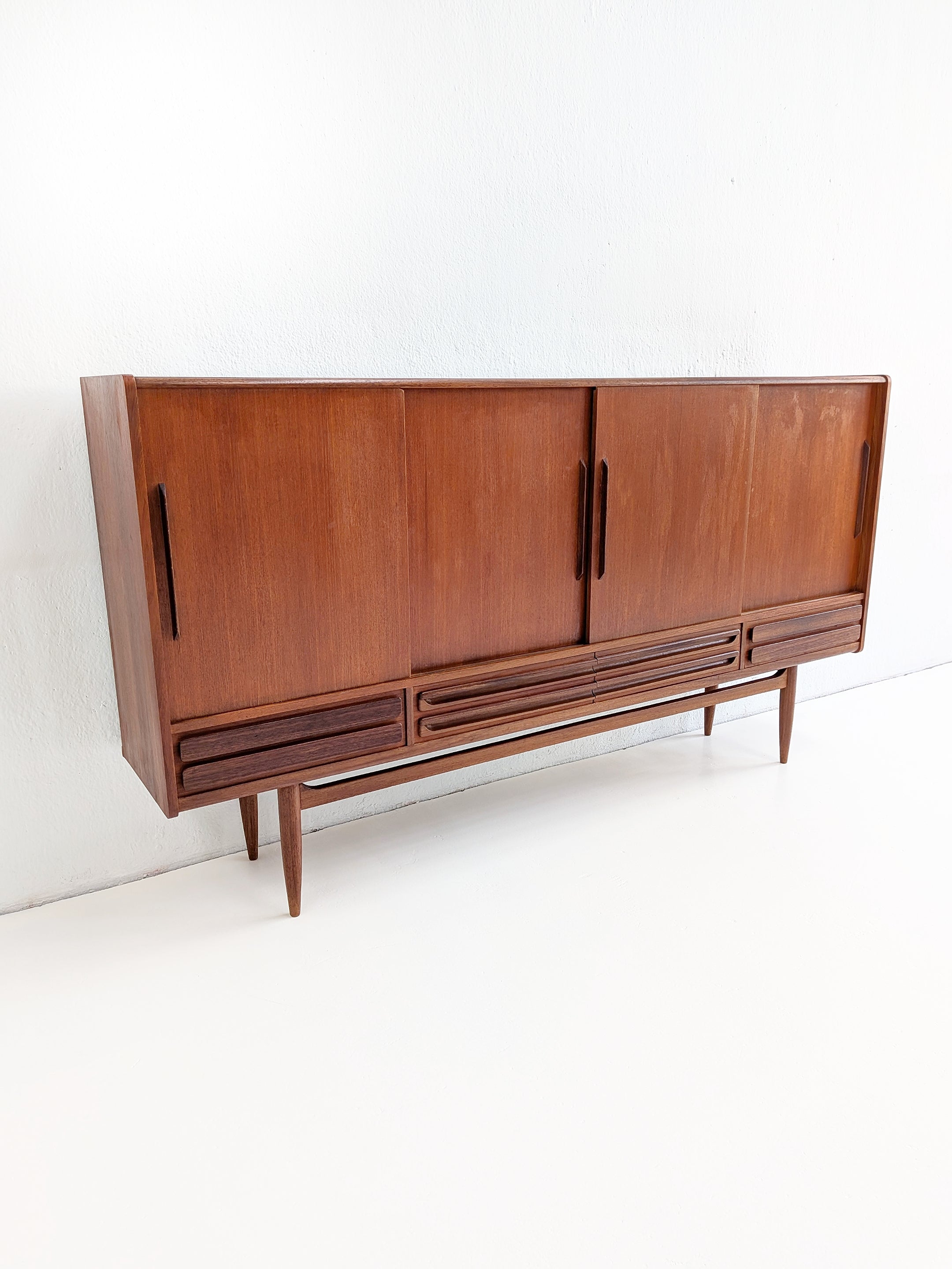 Danish_Teak_Highboard_with_Sliding_Doors_and_Drawers,_1960s,_Denmark