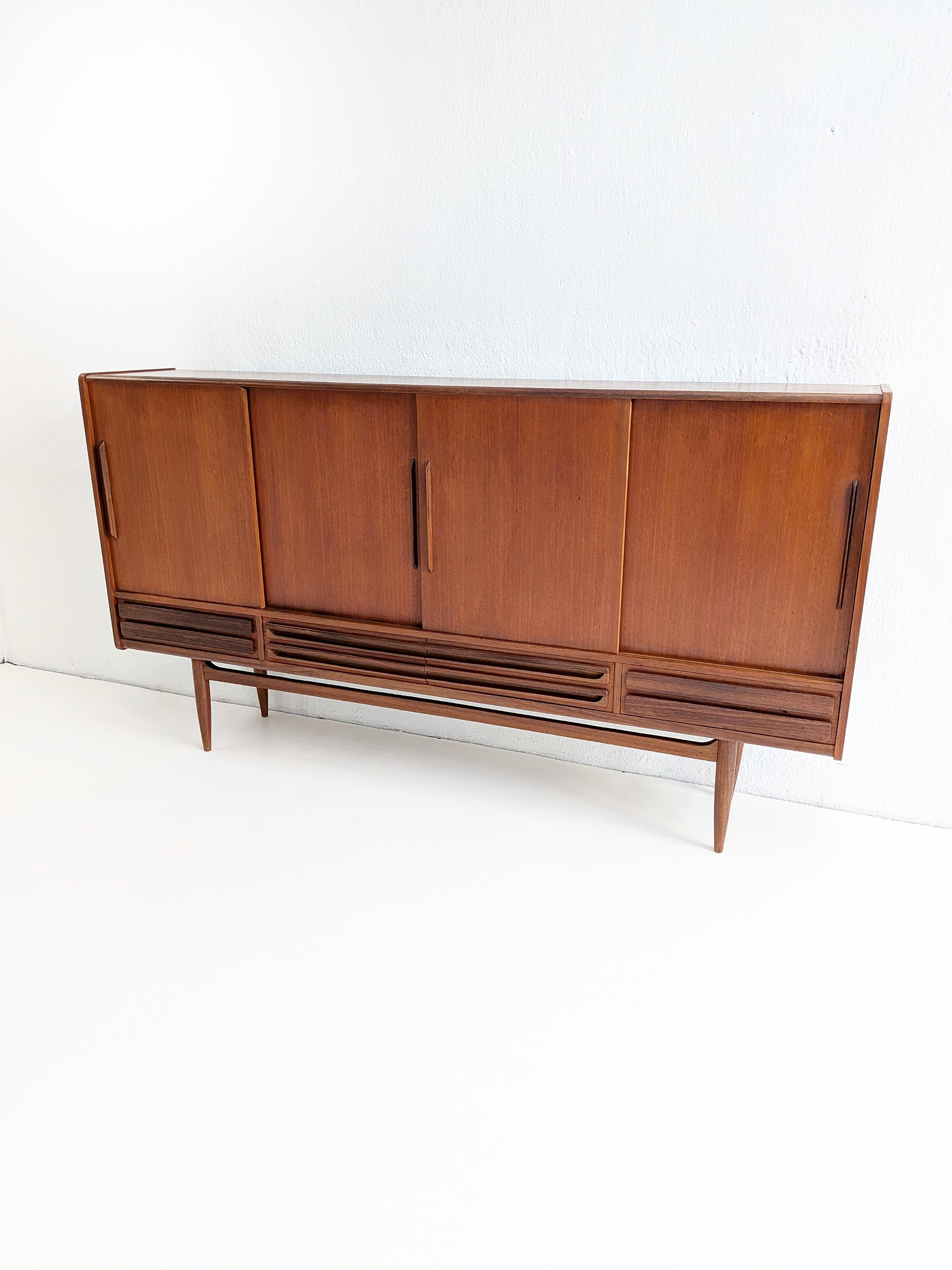 Danish_Teak_Highboard_with_Sliding_Doors_and_Drawers,_1960s,_Denmark