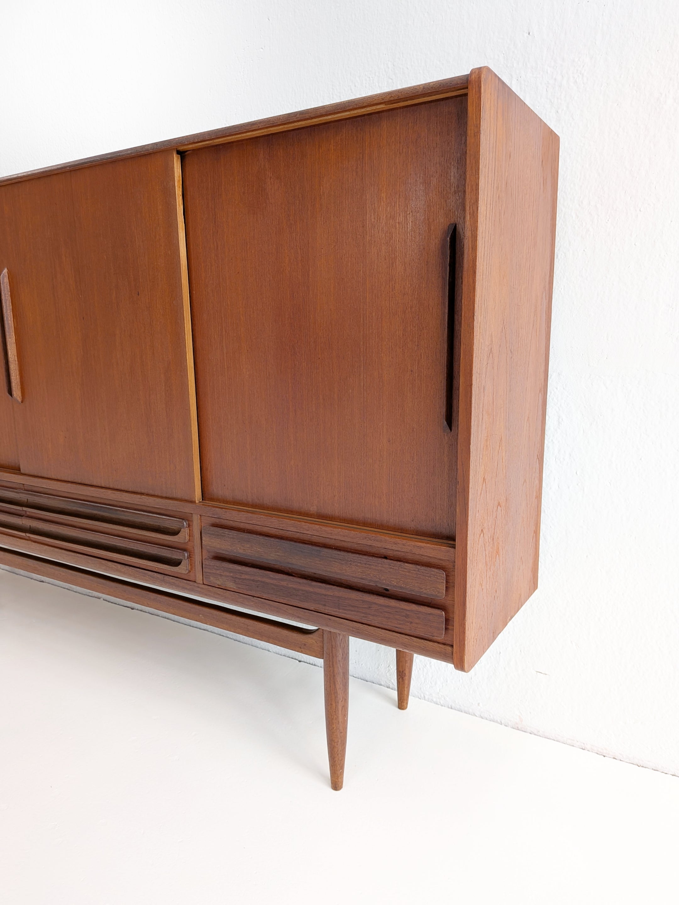Danish_Teak_Highboard_with_Sliding_Doors_and_Drawers,_1960s,_Denmark