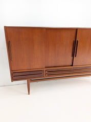 Danish_Teak_Highboard_with_Sliding_Doors_and_Drawers,_1960s,_Denmark