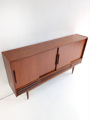 Danish_Teak_Highboard_with_Sliding_Doors_and_Drawers,_1960s,_Denmark