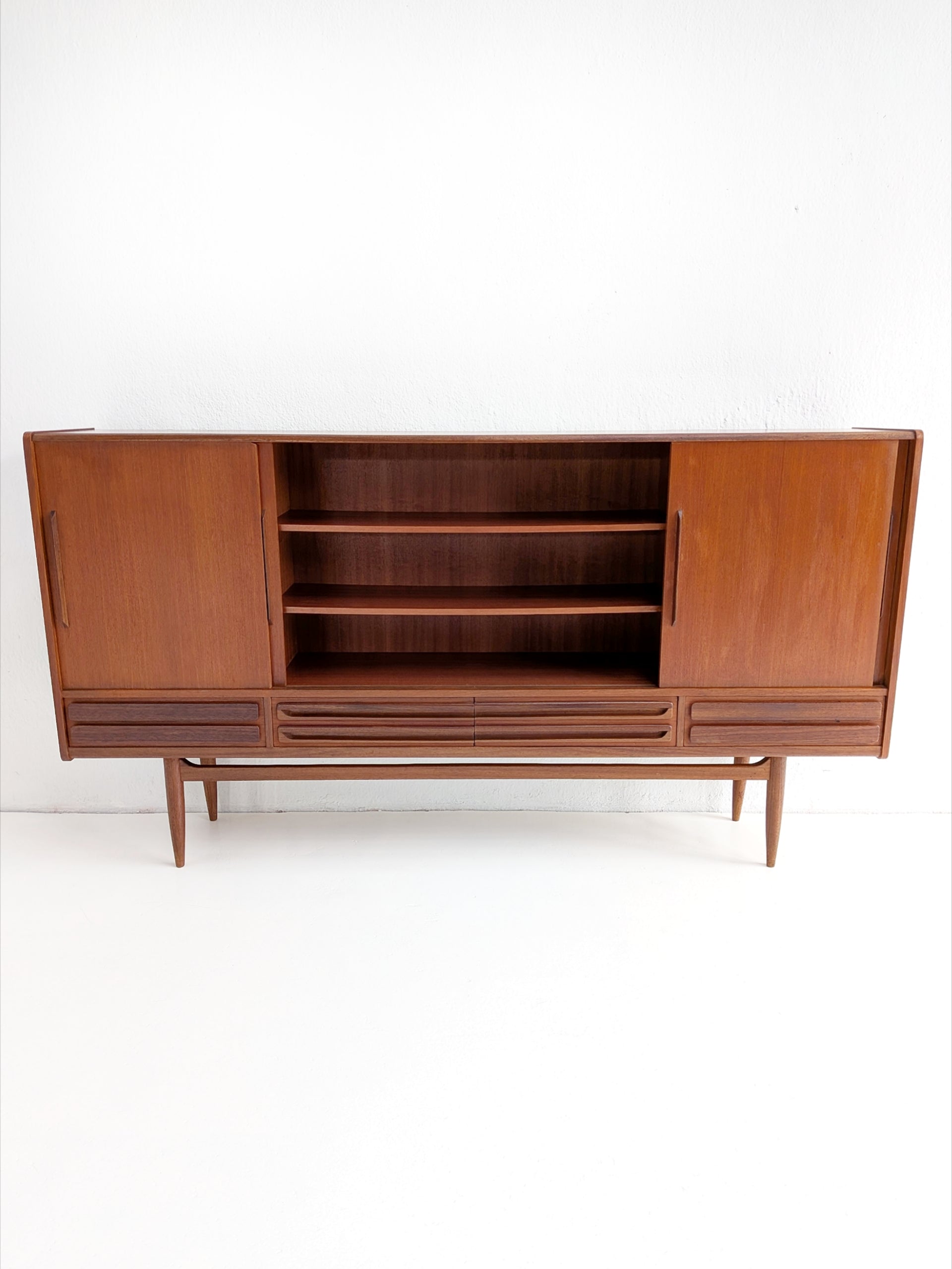 Danish_Teak_Highboard_with_Sliding_Doors_and_Drawers,_1960s,_Denmark