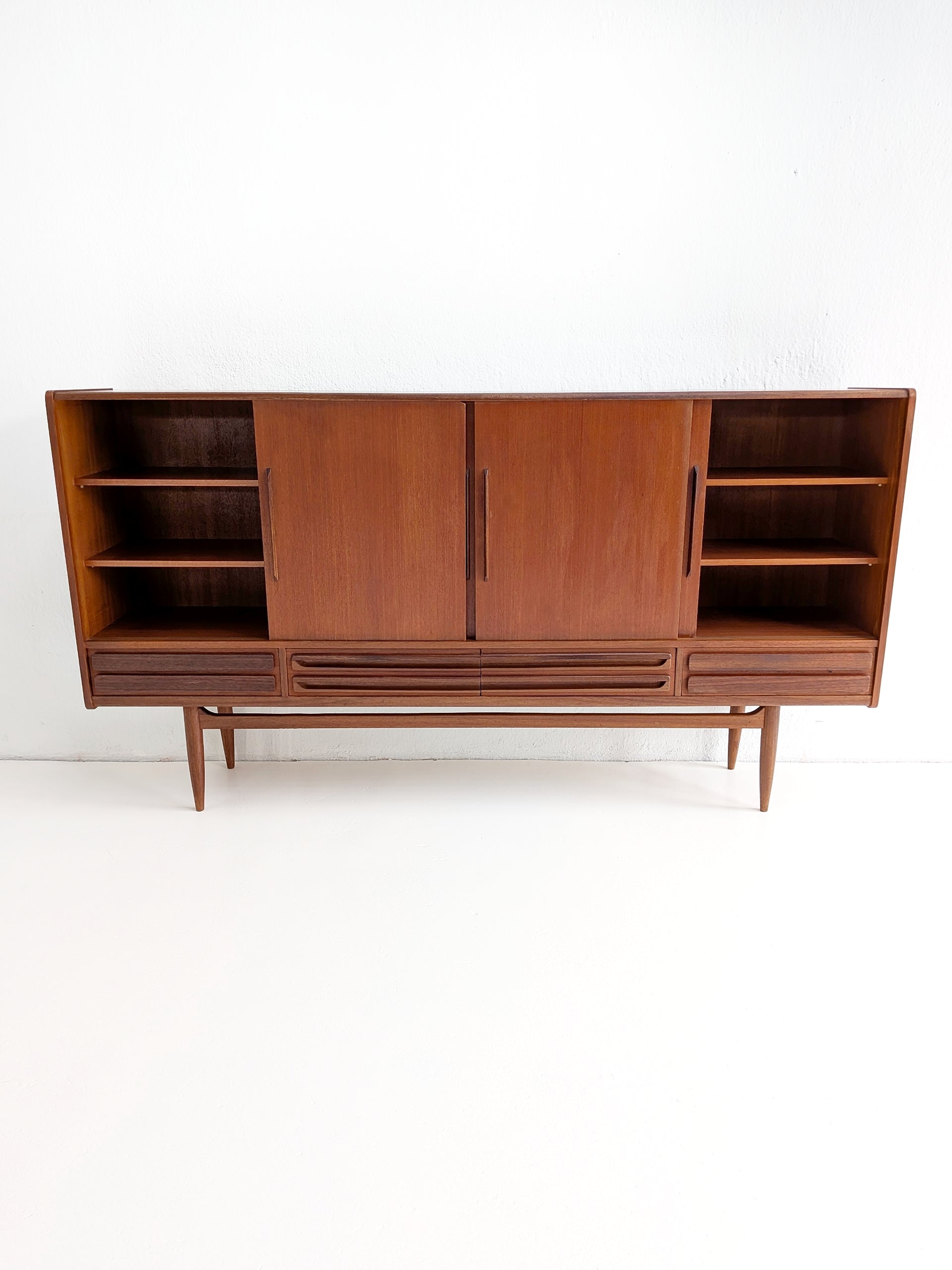 Danish_Teak_Highboard_with_Sliding_Doors_and_Drawers,_1960s,_Denmark