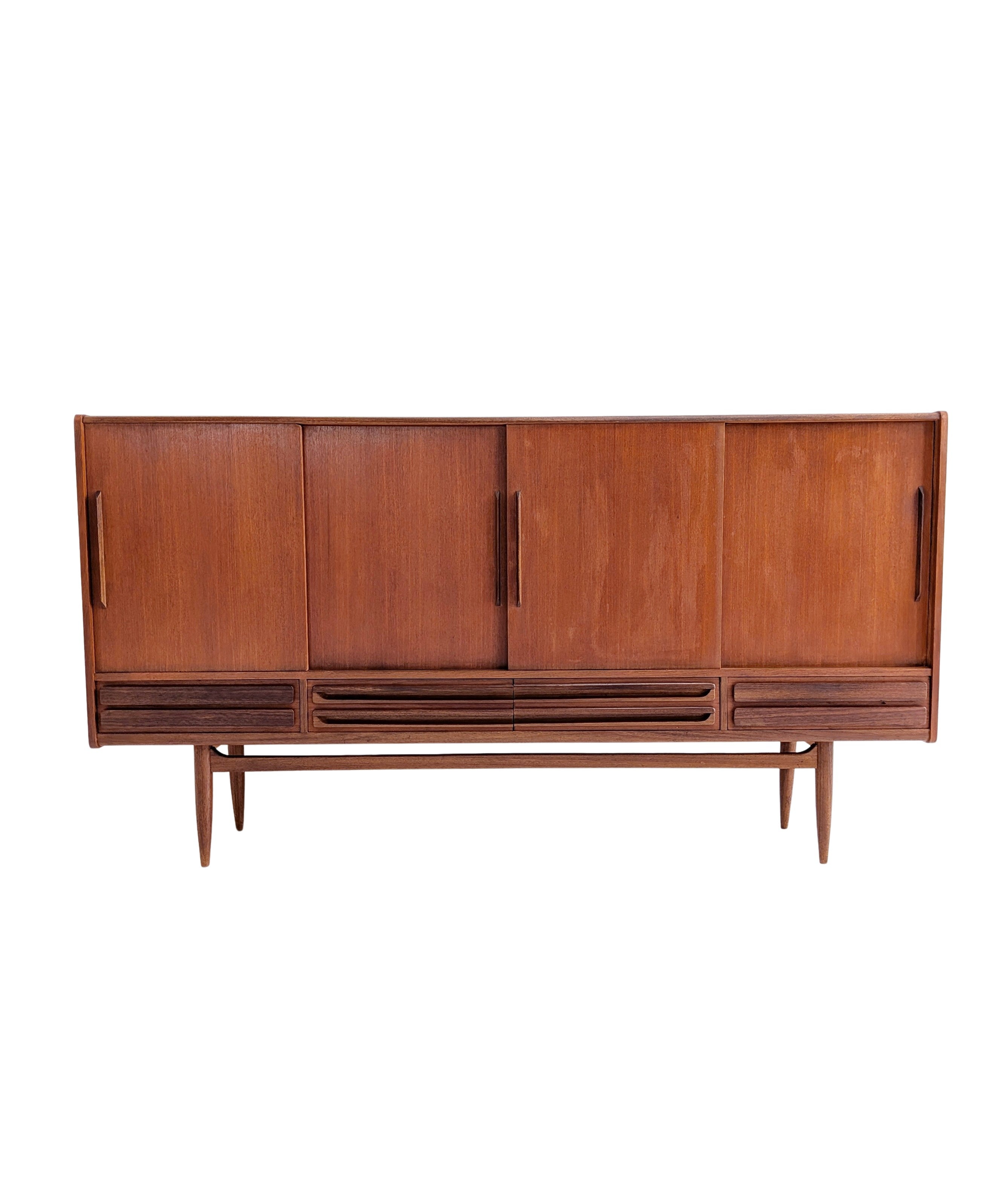 Danish_Teak_Highboard_with_Sliding_Doors_and_Drawers,_1960s,_Denmark
