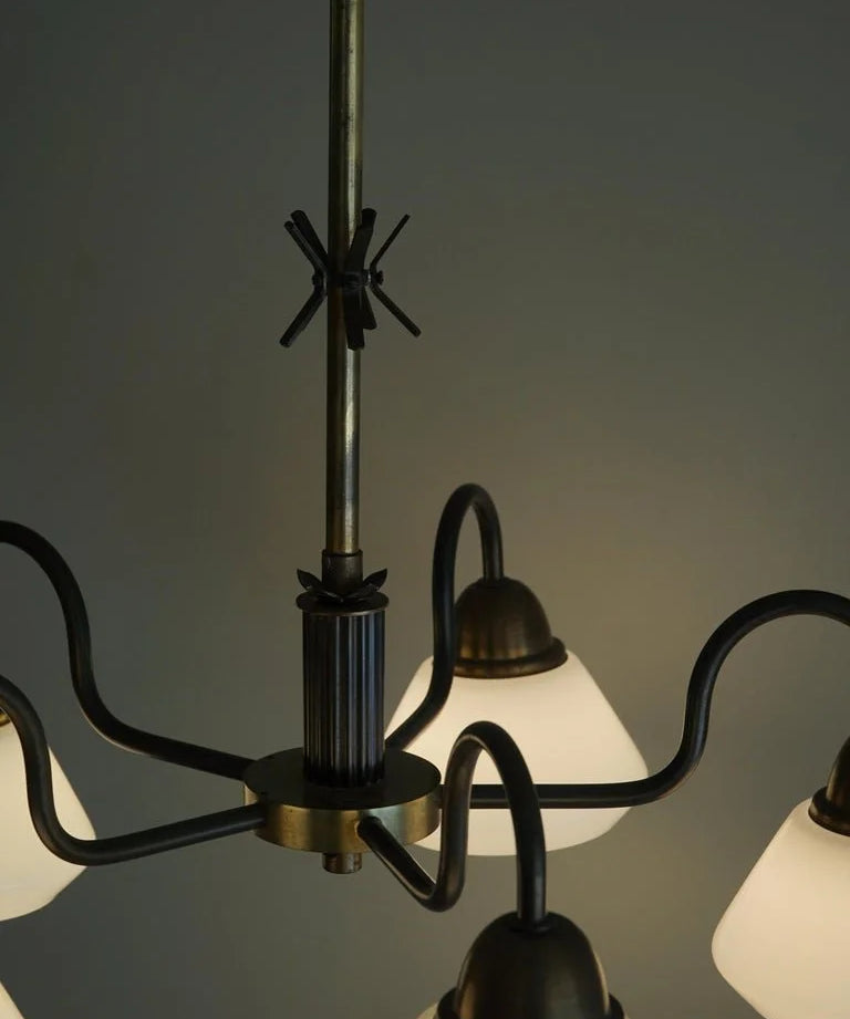 Danish_Modern_5-Headed_Chandelier_in_Opal_Glass_&_Brass,_Art_Deco,_1940s