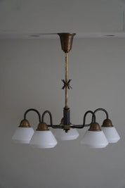 Danish_Modern_5-Headed_Chandelier_in_Opal_Glass_&_Brass,_Art_Deco,_1940s