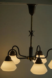 Danish_Modern_5-Headed_Chandelier_in_Opal_Glass_&_Brass,_Art_Deco,_1940s
