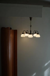 Danish_Modern_5-Headed_Chandelier_in_Opal_Glass_&_Brass,_Art_Deco,_1940s