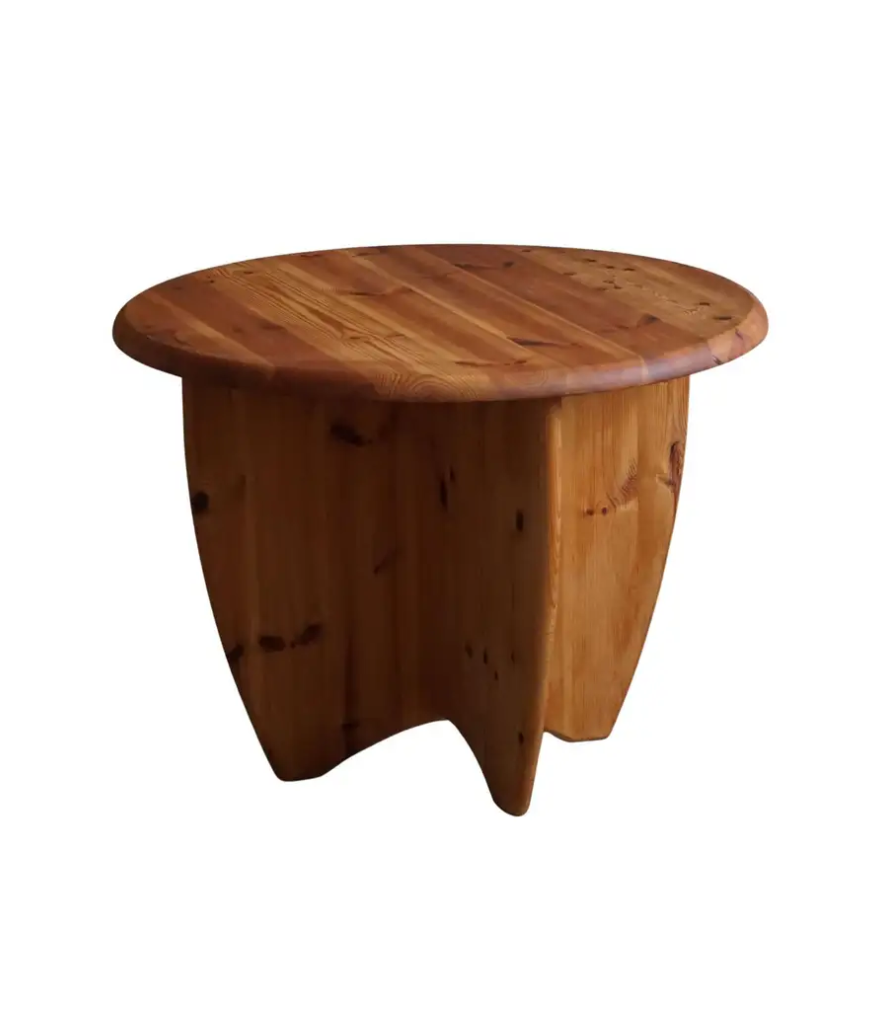 Danish_Modern_Round_Coffee_Table_in_Solid_Pine,_Rainer_Daumiller_Style,_1970s