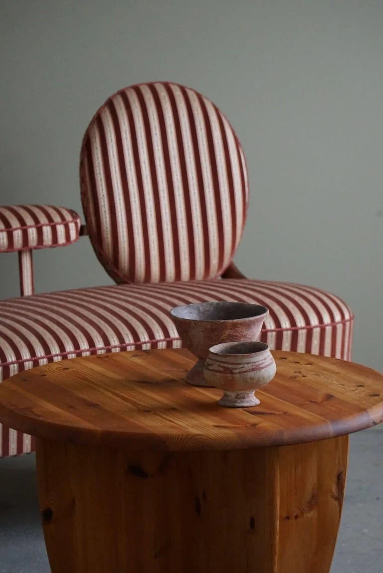 Danish_Modern_Round_Coffee_Table_in_Solid_Pine,_Rainer_Daumiller_Style,_1970s