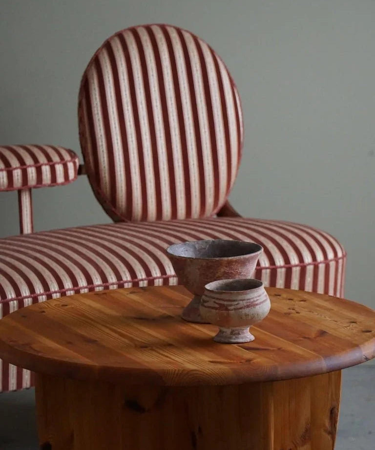Danish_Modern_Round_Coffee_Table_in_Solid_Pine,_Rainer_Daumiller_Style,_1970s