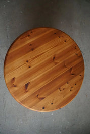 Danish_Modern_Round_Coffee_Table_in_Solid_Pine,_Rainer_Daumiller_Style,_1970s