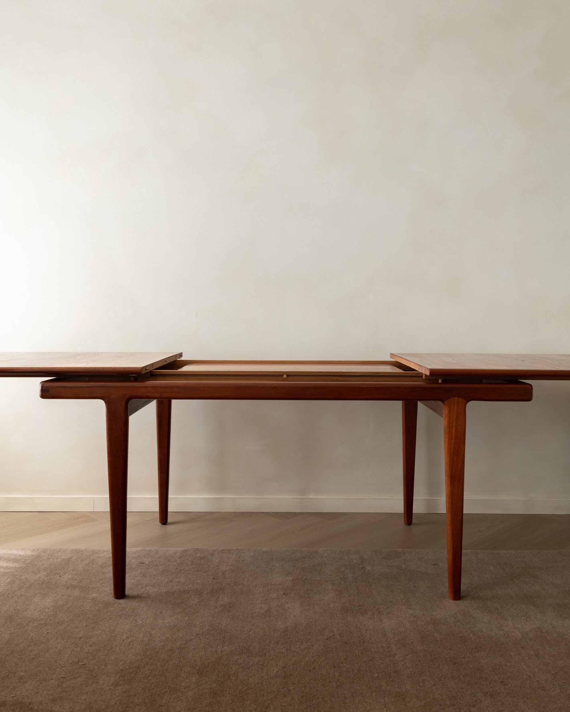 Attributed_Sven_Ellekaer_Extendable_Teak_Dining_Table,_Denmark,_1960s