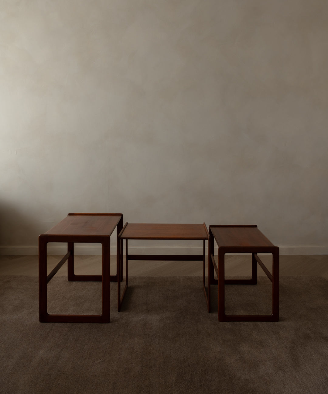 Arne_Hovmand-Olsen_Teak_Nesting_Tables_for_Mogens_Kold,_Denmark_1960s