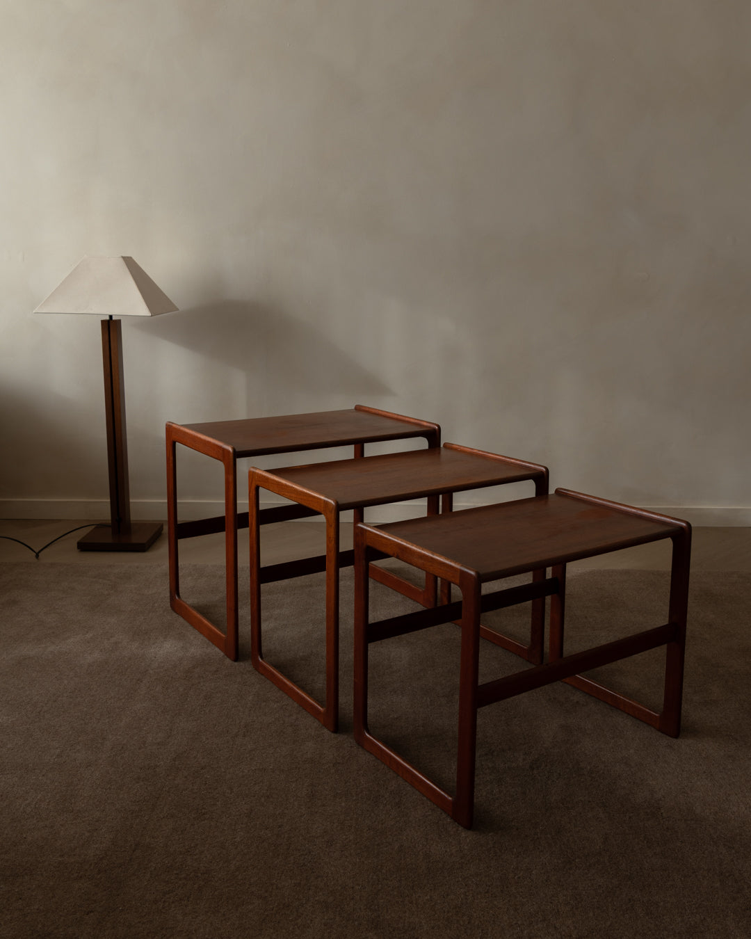 Arne_Hovmand-Olsen_Teak_Nesting_Tables_for_Mogens_Kold,_Denmark_1960s