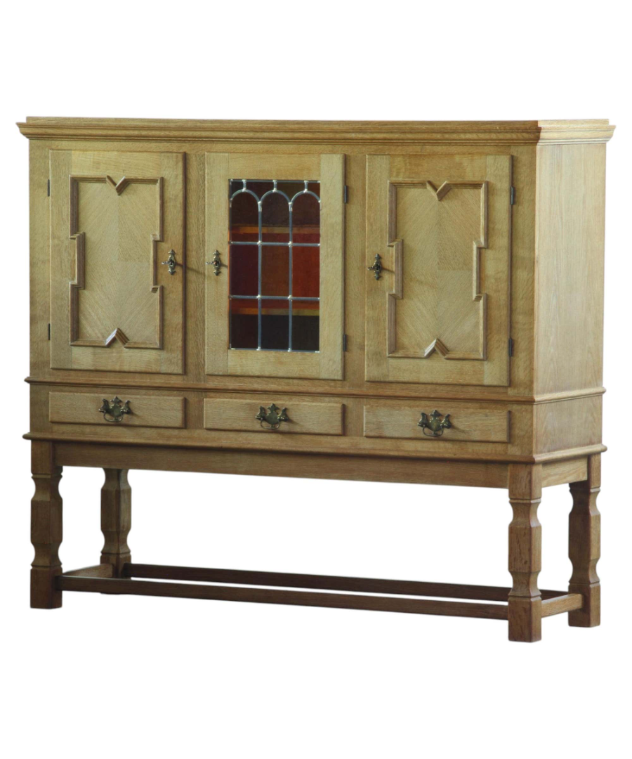 Danish_Oak_Display_Cabinet_with_Leaded_Glass_and_Brass_Hardware