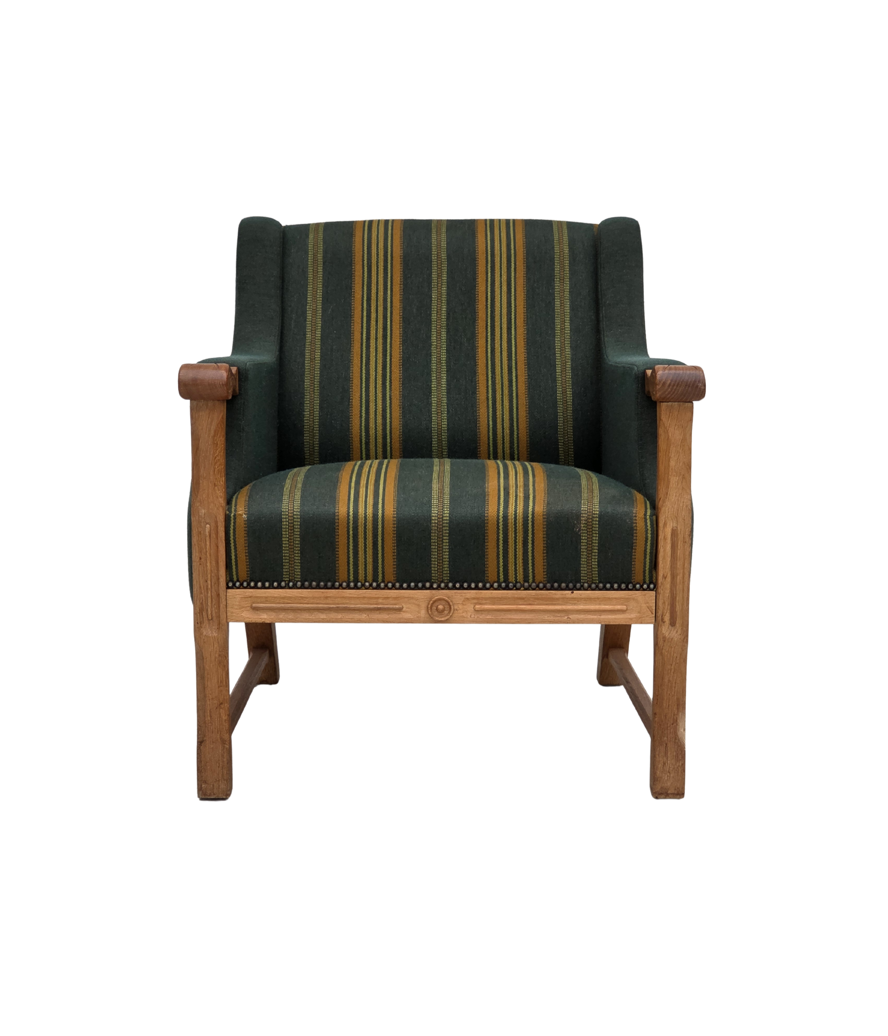 Danish_Oak_Lounge_Chair_in_Green_Wool,_Denmark,_1970s