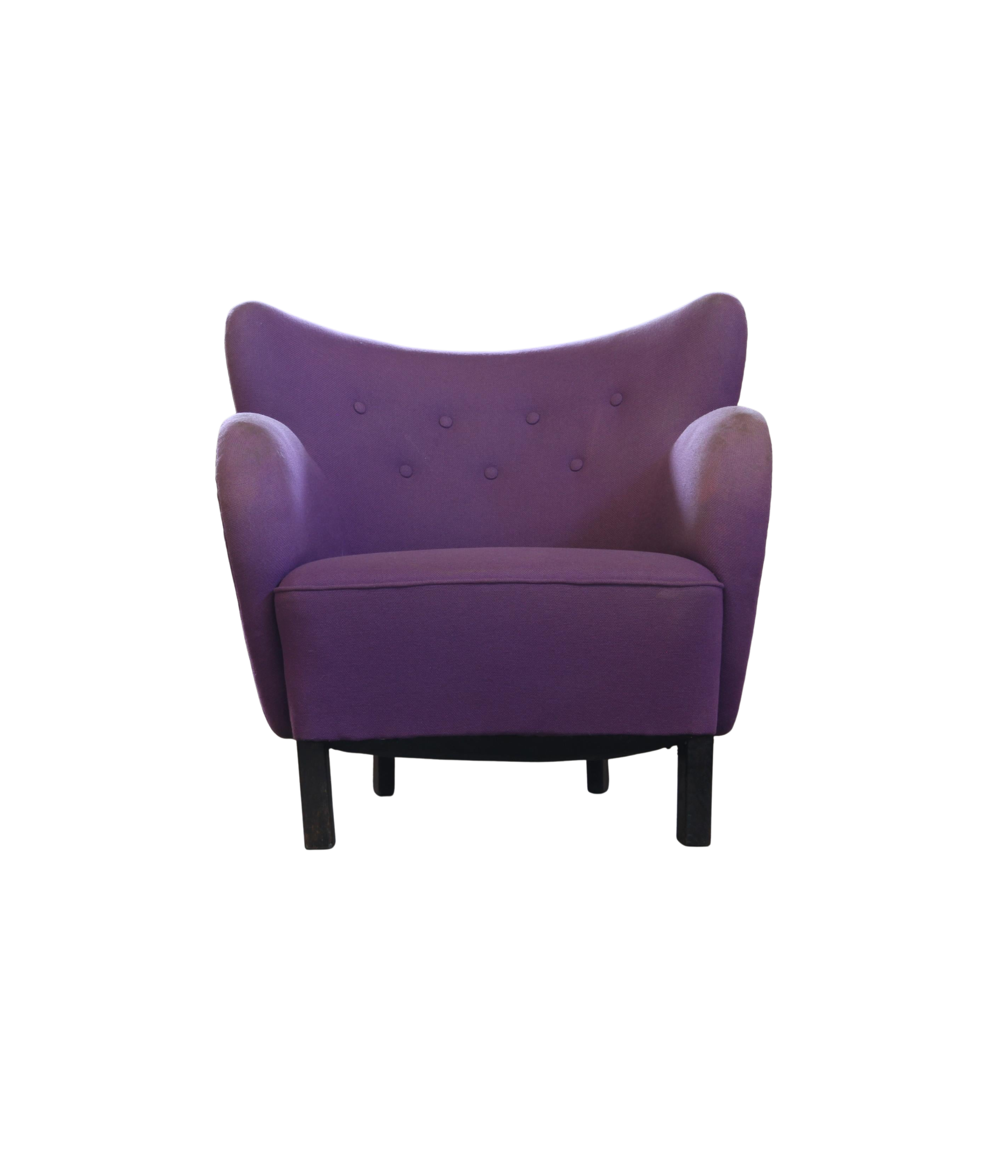 Danish_Organic_Modernist_Lounge_Chair_with_Rounded_Armrests,_Flemming_Lassen_Style