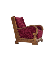 Danish_Red_Velour_Lounge_Chair_with_Oak_Frame,_1950s