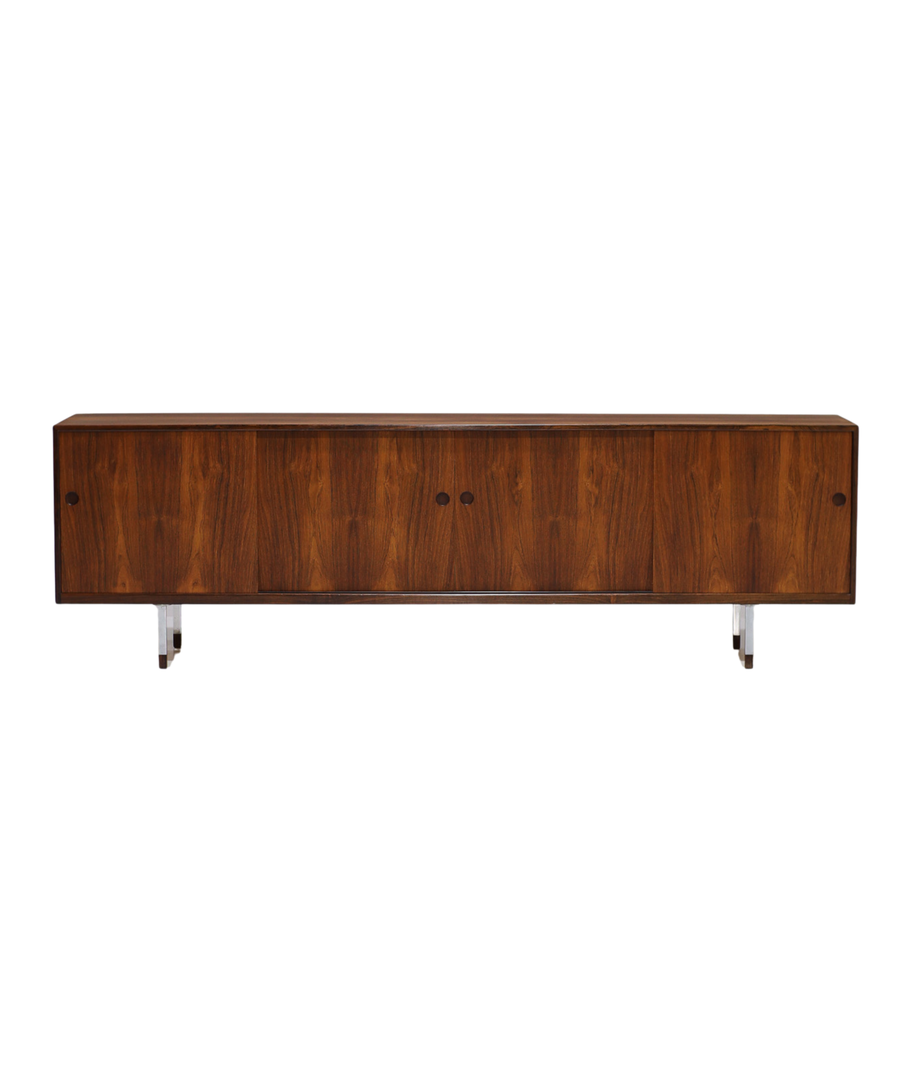 Danish_Rosewood_Lowboard_Sideboard_with_Chrome_Legs,_1960s