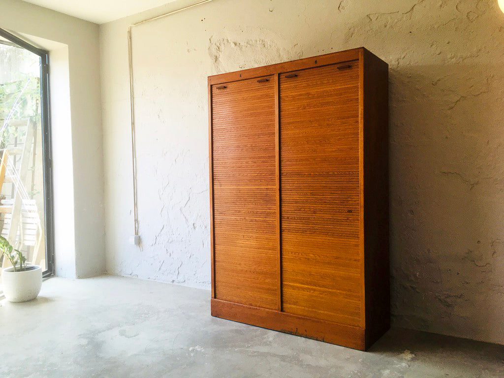 Teak_Tambour_Door_Office_Cabinet,_1960s,_Denmark