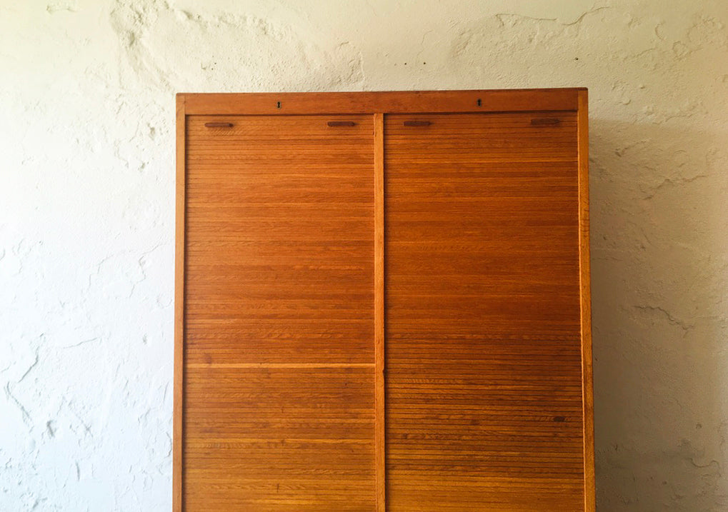 Teak_Tambour_Door_Office_Cabinet,_1960s,_Denmark
