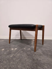 Vintage_Danish-Style_Stool_in_Black_Faux_Leather_and_Wood,_Scandinavian_Design,_1970s