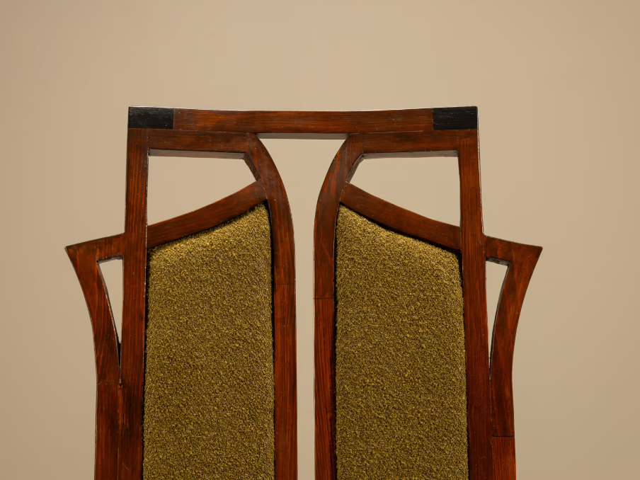 Dark_Art_Nouveau_Arm_Chair,_Newly_Upholstered