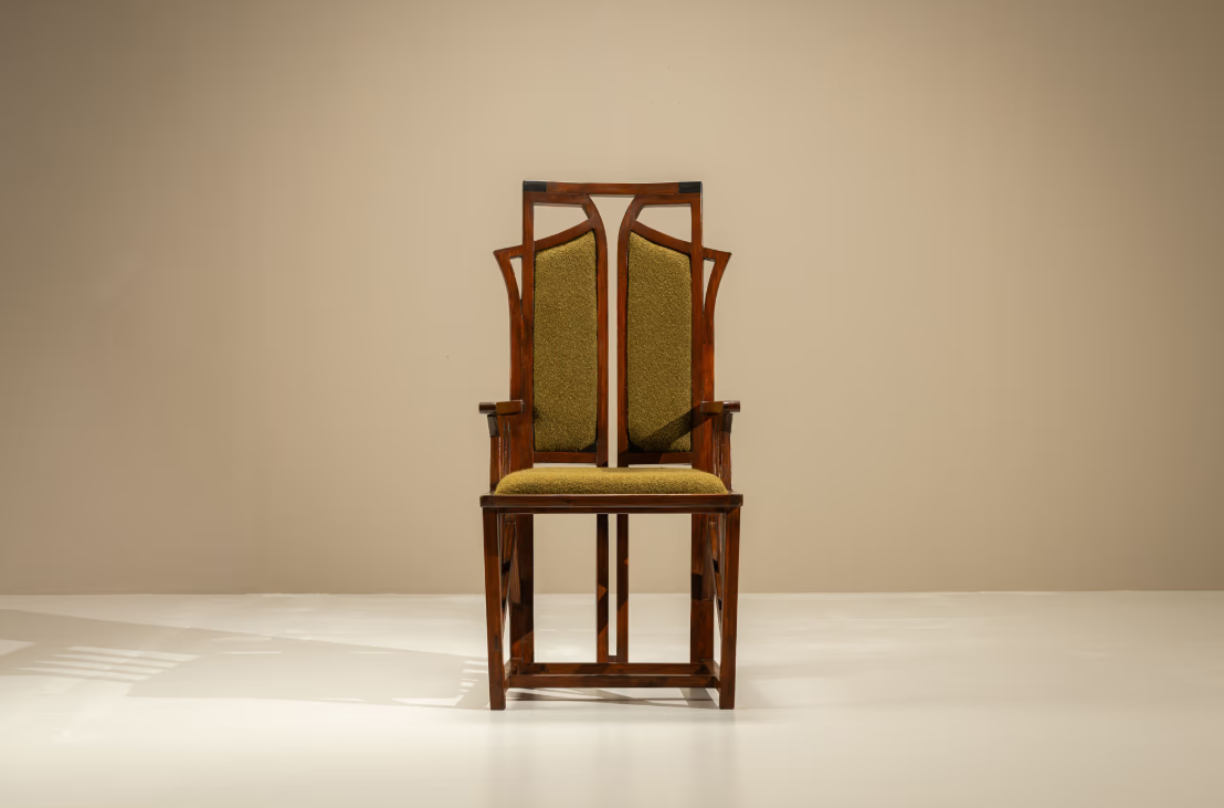 Dark_Art_Nouveau_Arm_Chair,_Newly_Upholstered