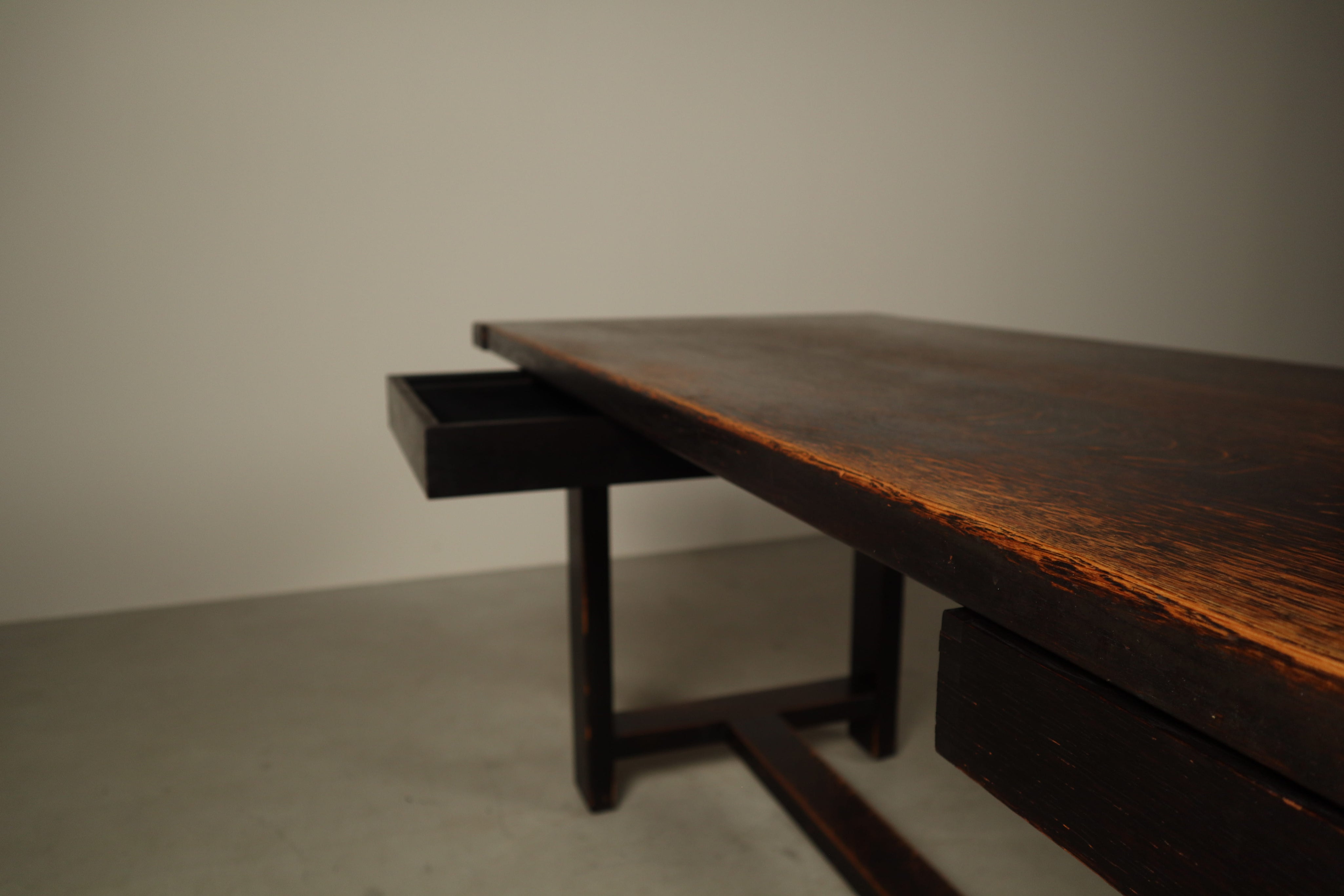Dining_Table_by_Jean_Batenburg_for_MI,_Dark-Stained_Oak,_Belgium,_circa_1969