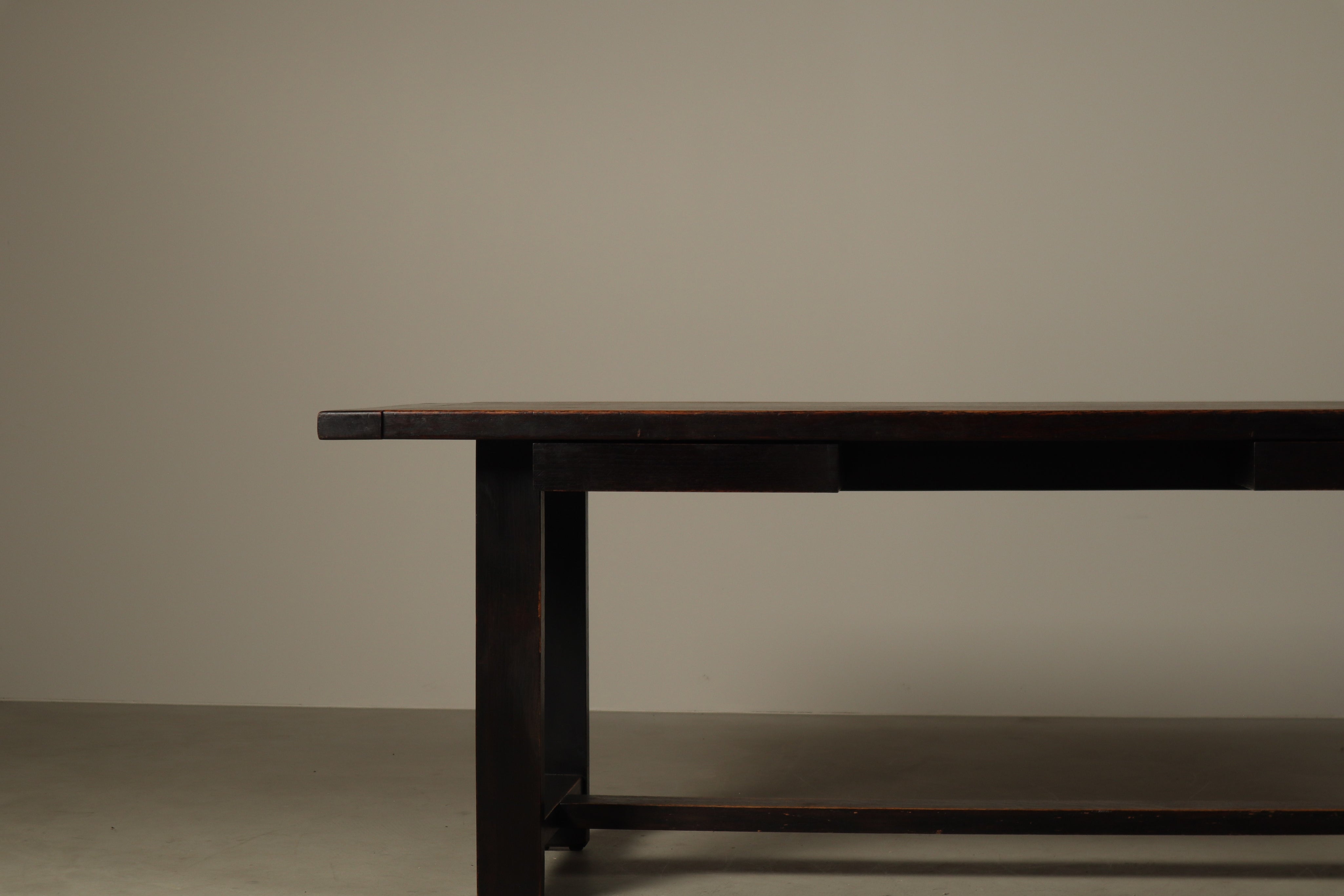 Dining_Table_by_Jean_Batenburg_for_MI,_Dark-Stained_Oak,_Belgium,_circa_1969