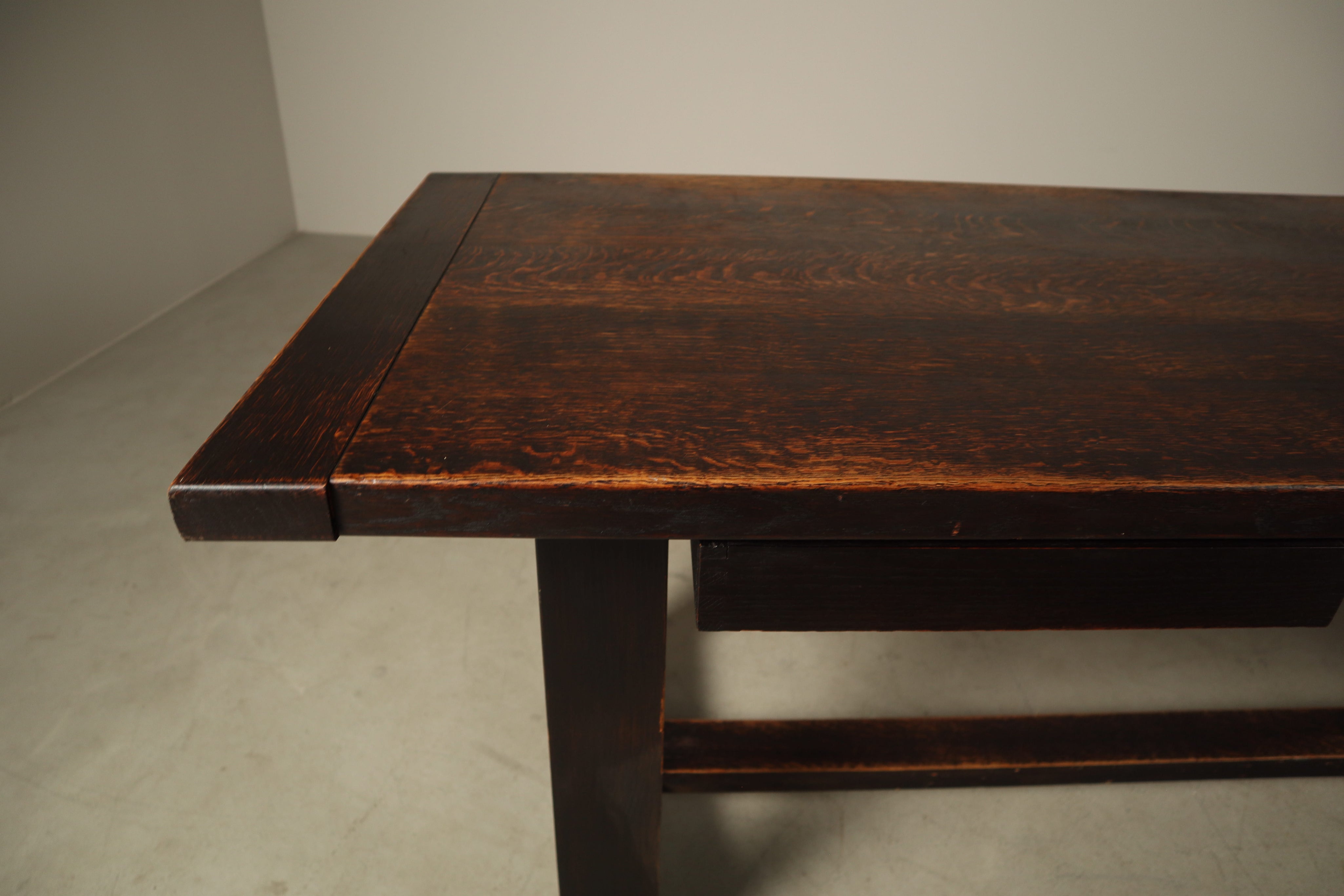 Dining_Table_by_Jean_Batenburg_for_MI,_Dark-Stained_Oak,_Belgium,_circa_1969