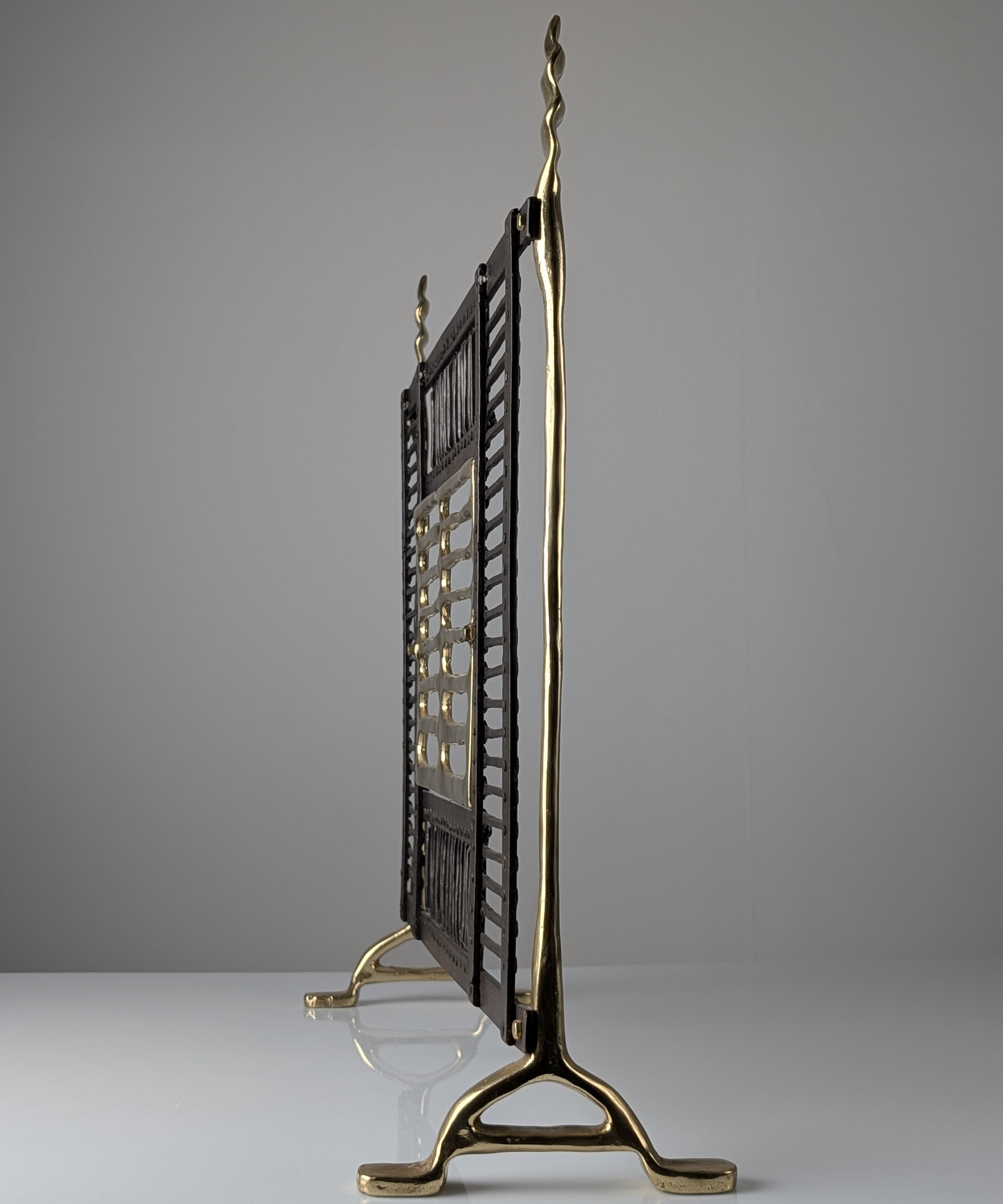 Brutalist_Fireplace_Screen_by_David_Marshall,_Wrought_Iron_and_Brass,_Spain,_1970s