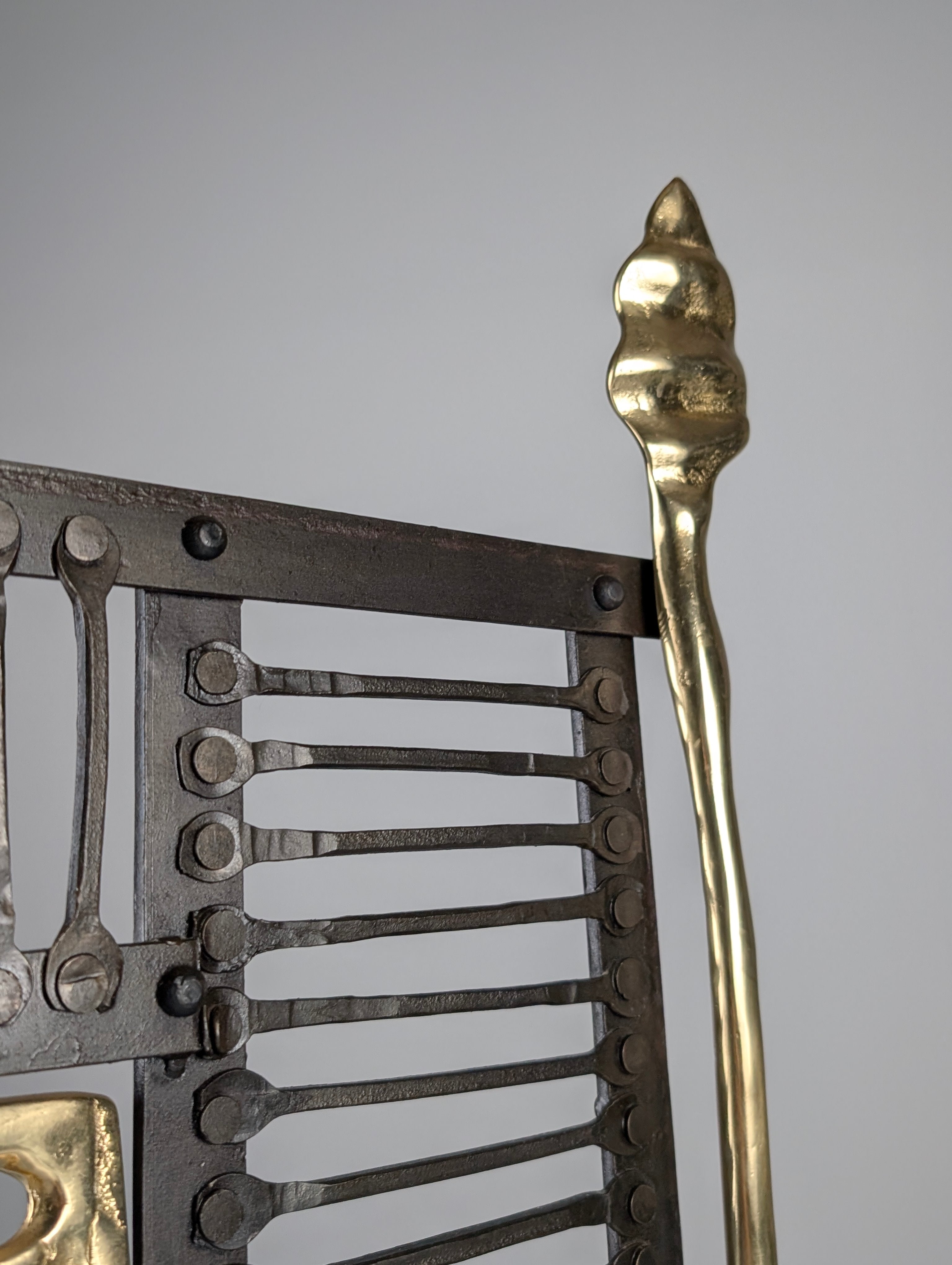 Brutalist_Fireplace_Screen_by_David_Marshall,_Wrought_Iron_and_Brass,_Spain,_1970s