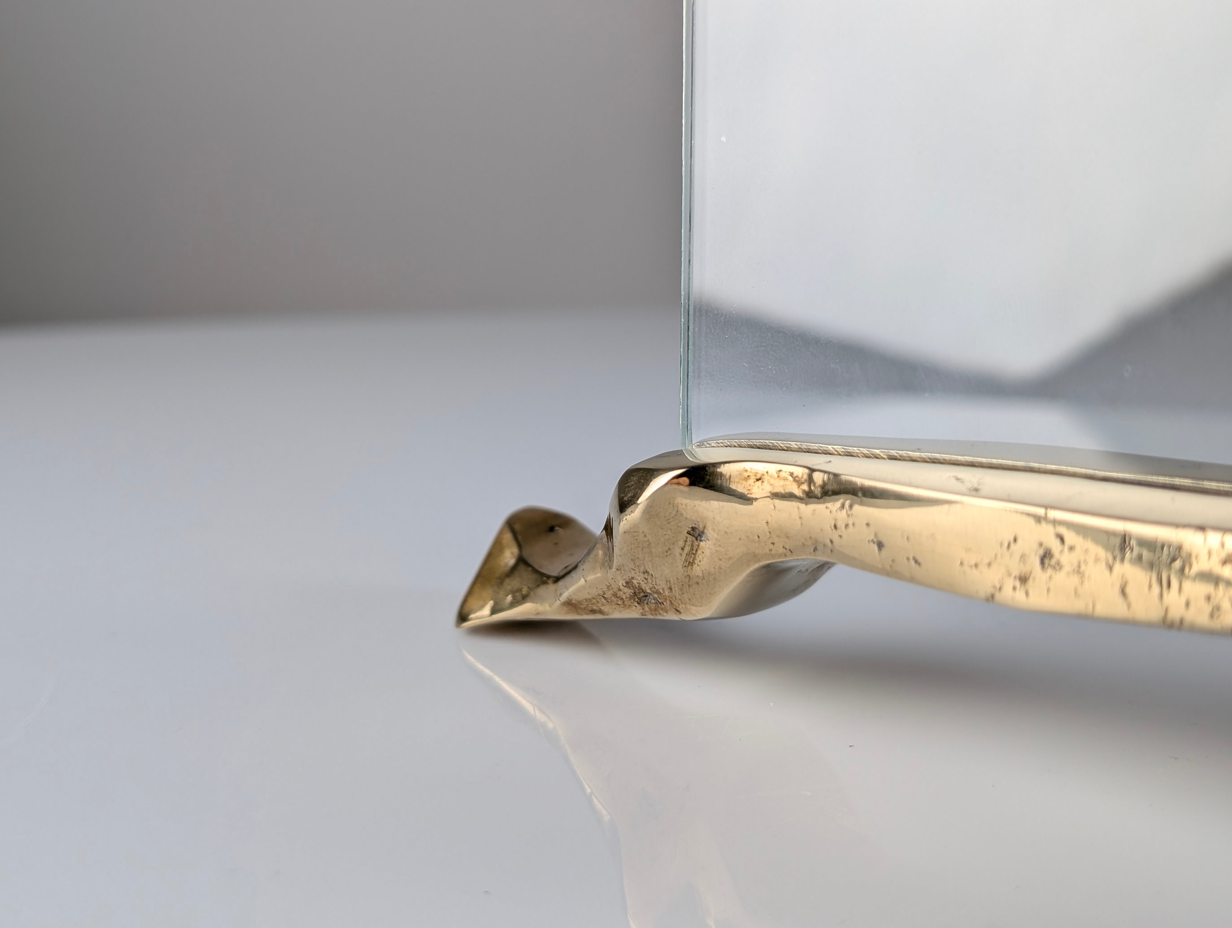 David_Marshall_Brutalist_Picture_Frame_in_Polished_Brass_and_Glass,_Spain,_1970s