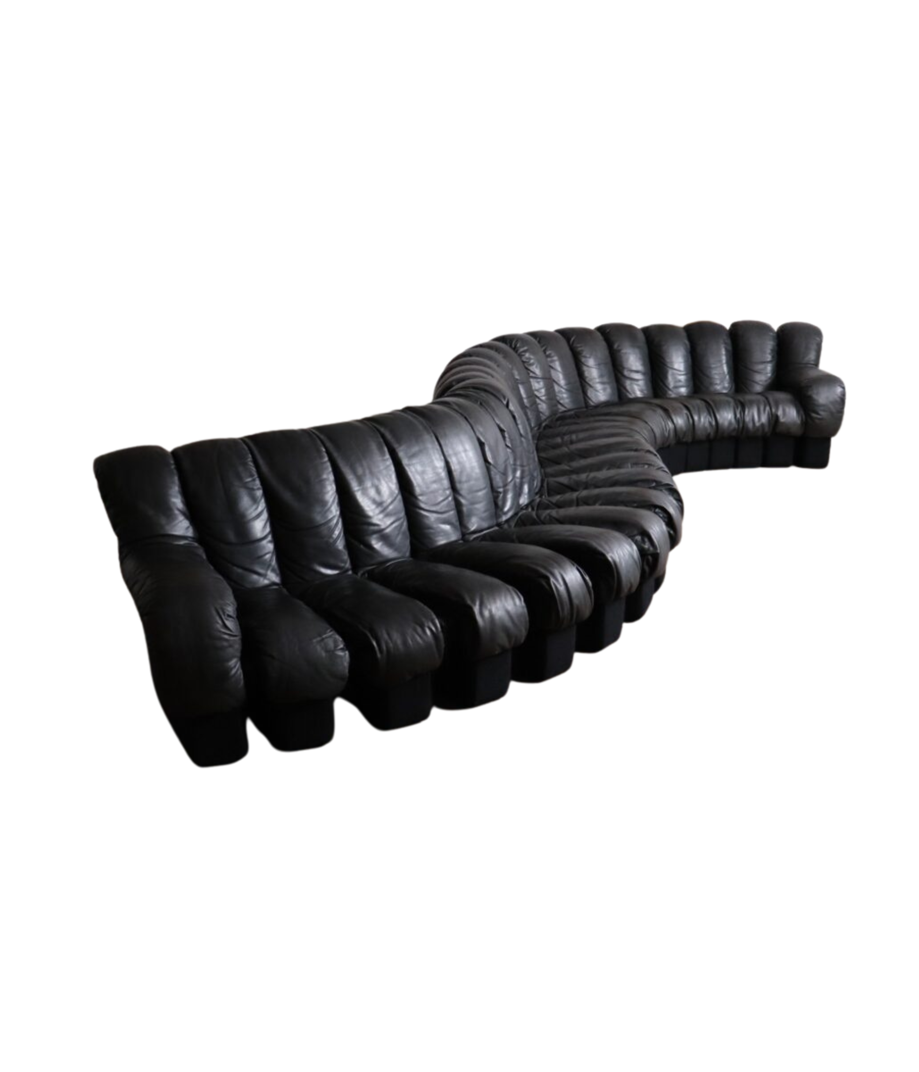 De_Sede_DS-600_“Non-Stop”_Sectional_Sofa_in_Black_Leather,_Switzerland,_1970s
