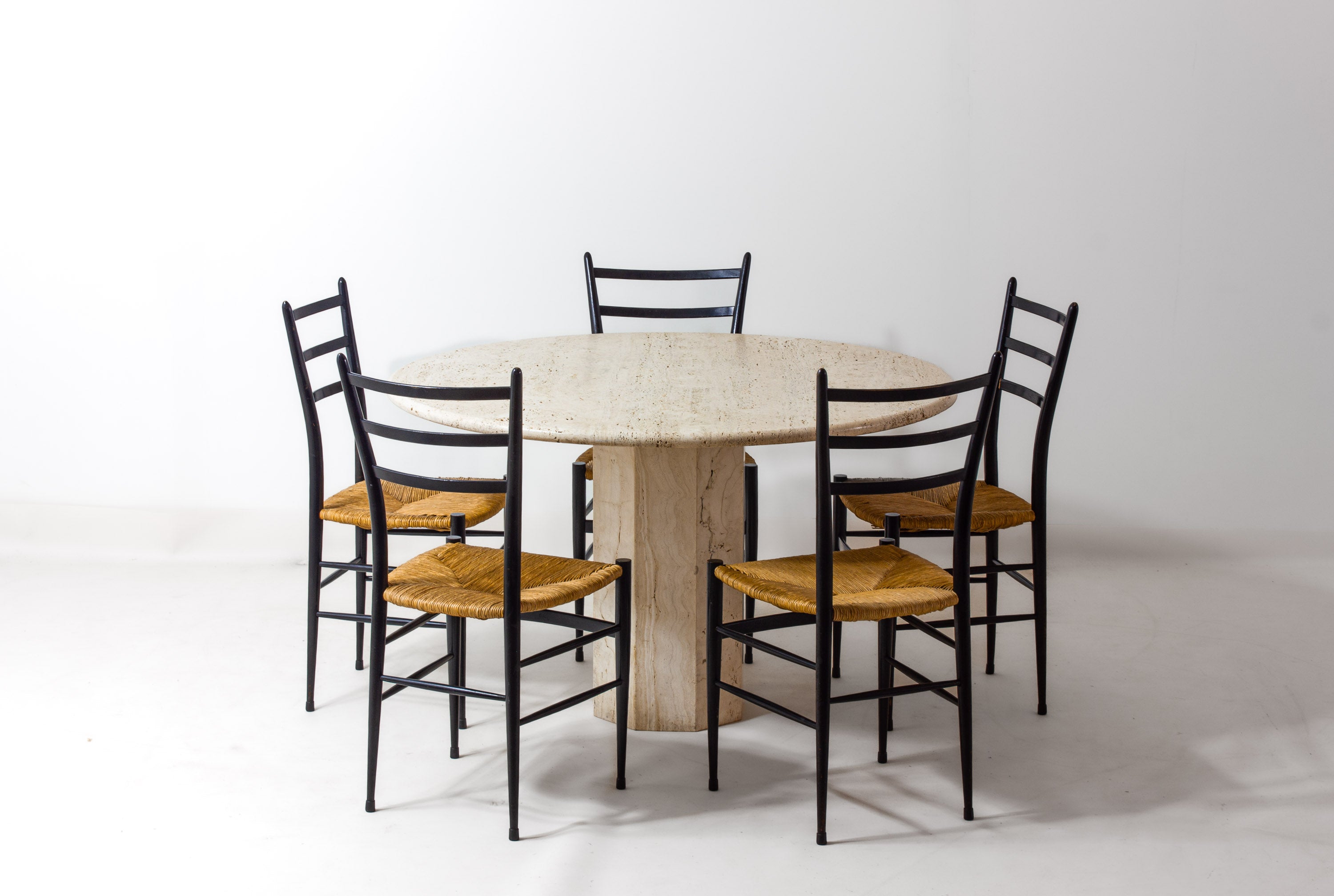 Vintage_Italian_Round_Travertine_Dining_Table,_1970s_Roman_Travertine_Mid_Century_Modern