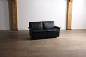 Dieter_Rams_Model_620_Two-Seater_Sofa_in_Black_Leather_for_Vitsœ,_1980s