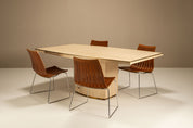 Travertine_and_Brass_Dining_Table_by_Willy_Rizzo_for_Jean_Charles,_1970s,_France
