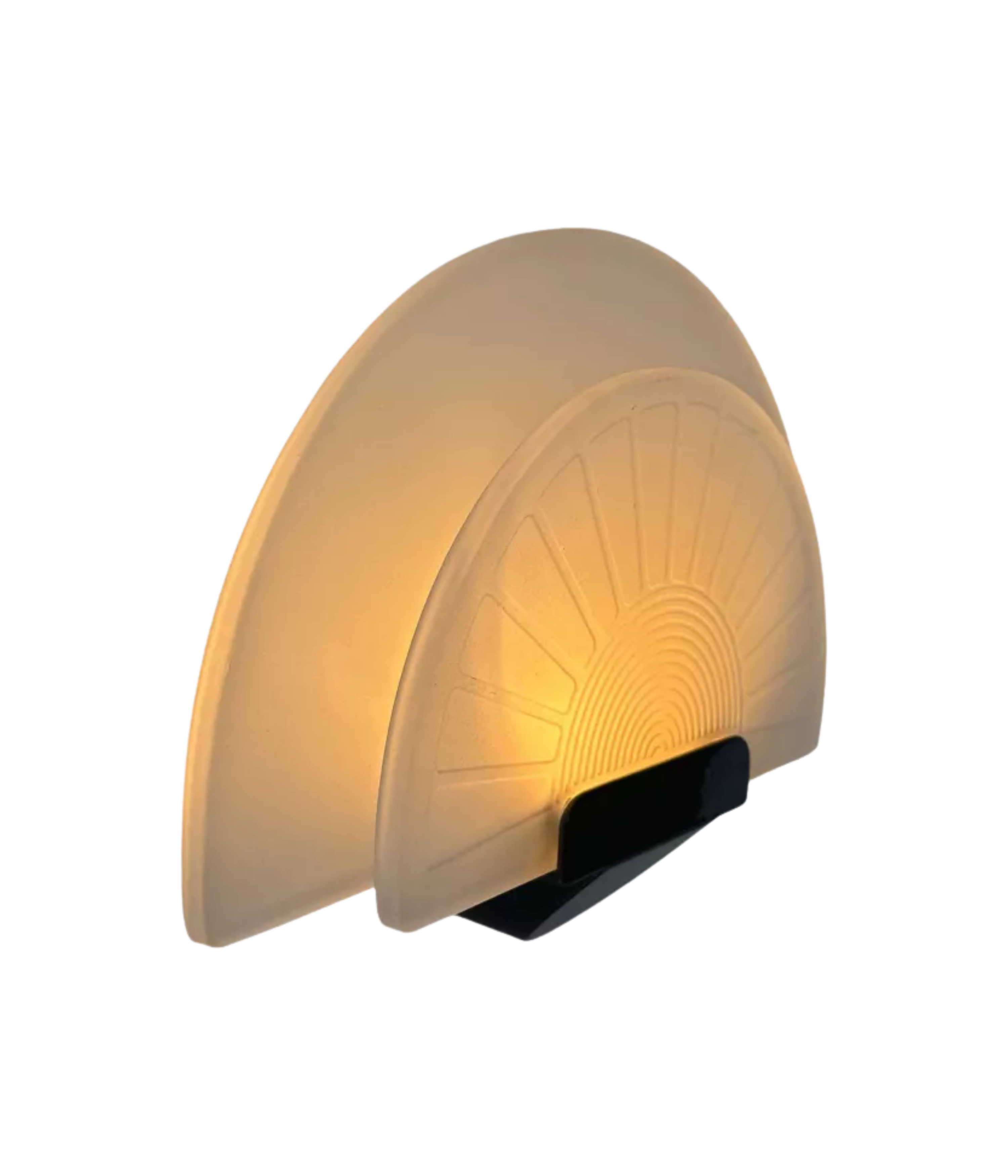 Diva_Wall_Sconce_by_Ezio_Didone_for_Arteluce_in_Frosted_Glass_and_Black_Metal,_Italy_1970s
