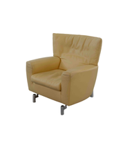Drop_Armchair_by_Gerard_Van_den_Berg_for_Molteni_and_C_in_Yellow_Leather,_1990s