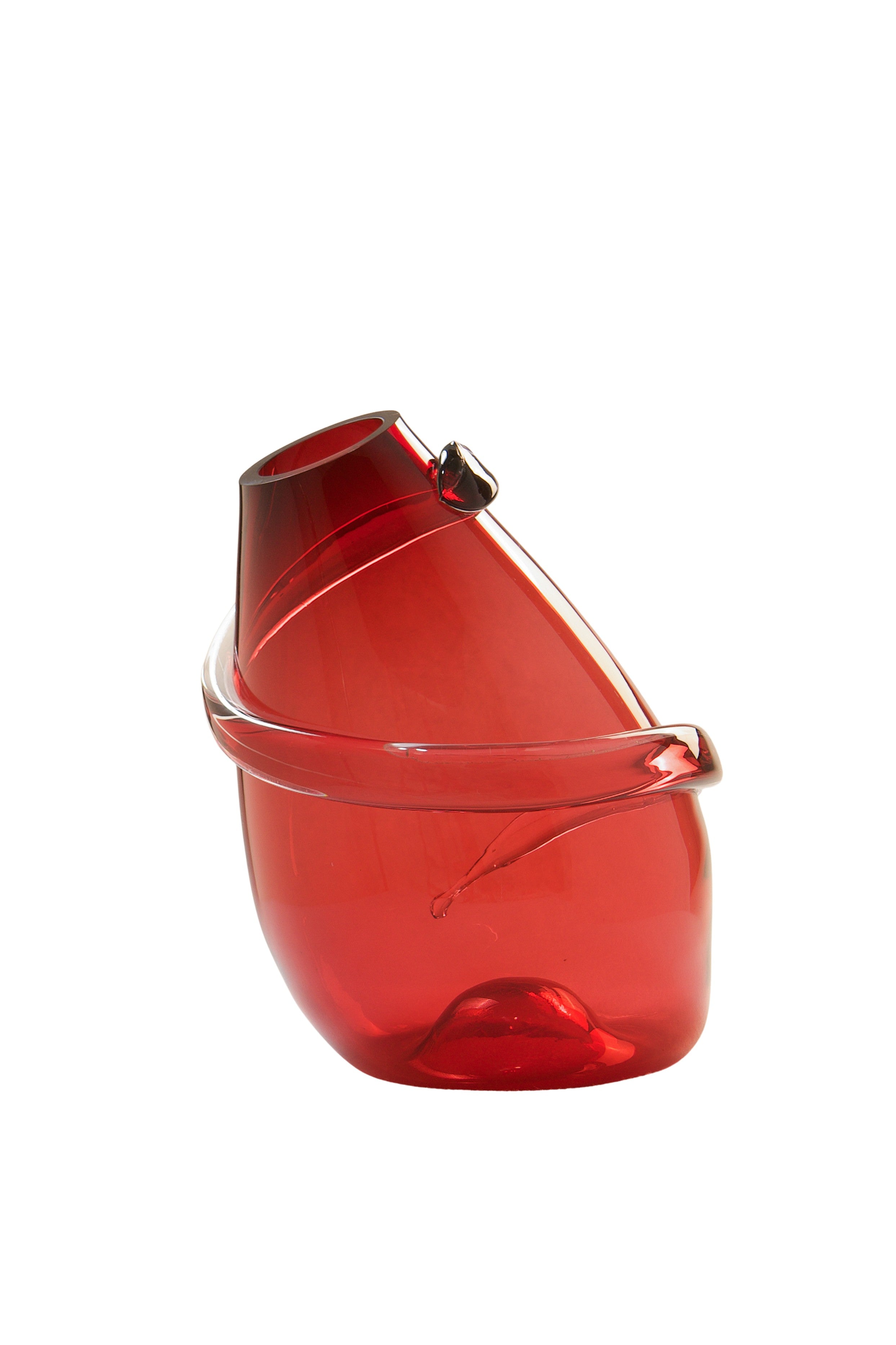Red_Hand-Blown_Glass_Vase_by_Sem_Schanzer_for_L’Anverre,_Belgium,_1990s