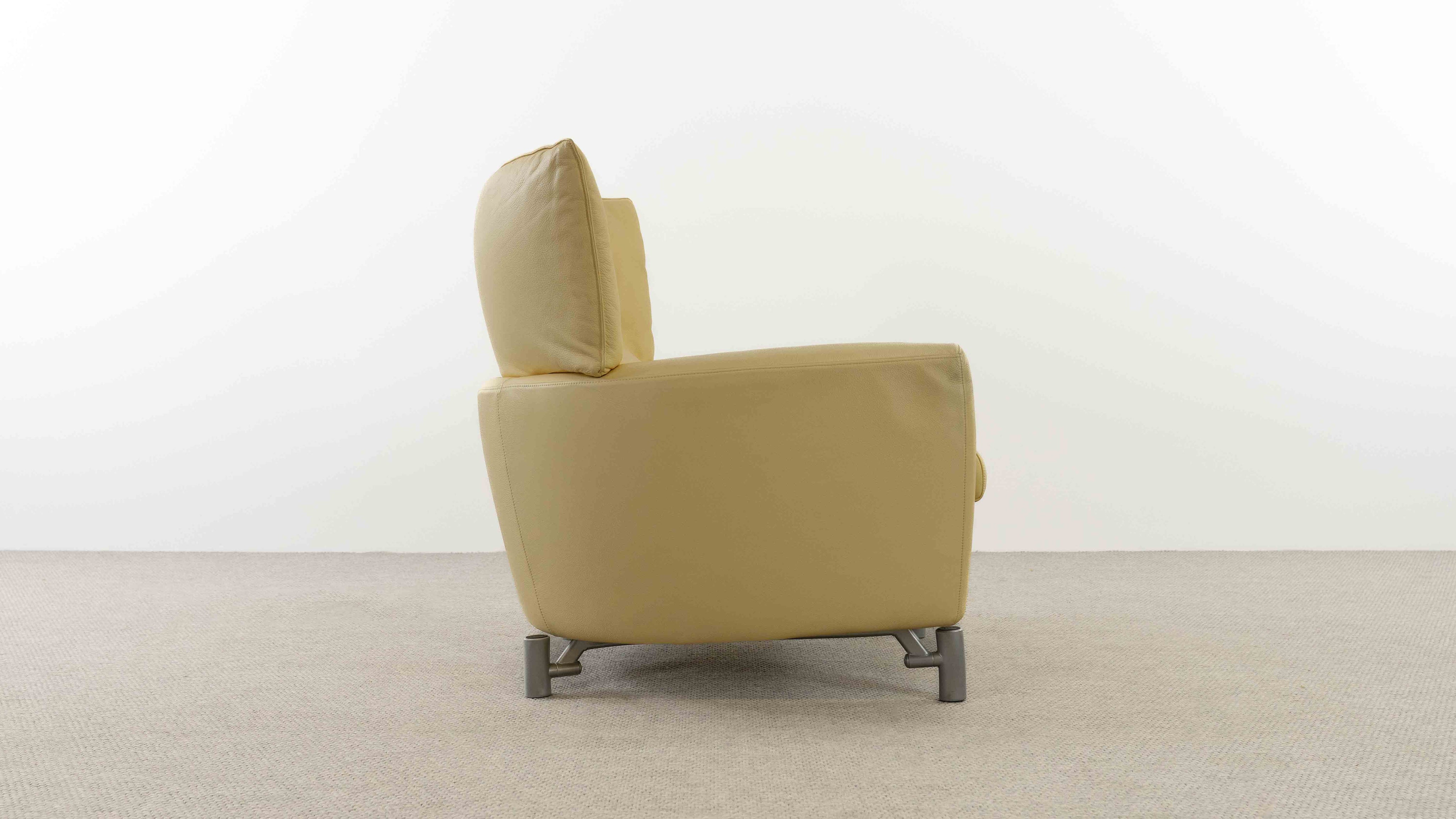 Drop_Armchair_by_Gerard_Van_den_Berg_for_Molteni_and_C_in_Yellow_Leather,_1990s
