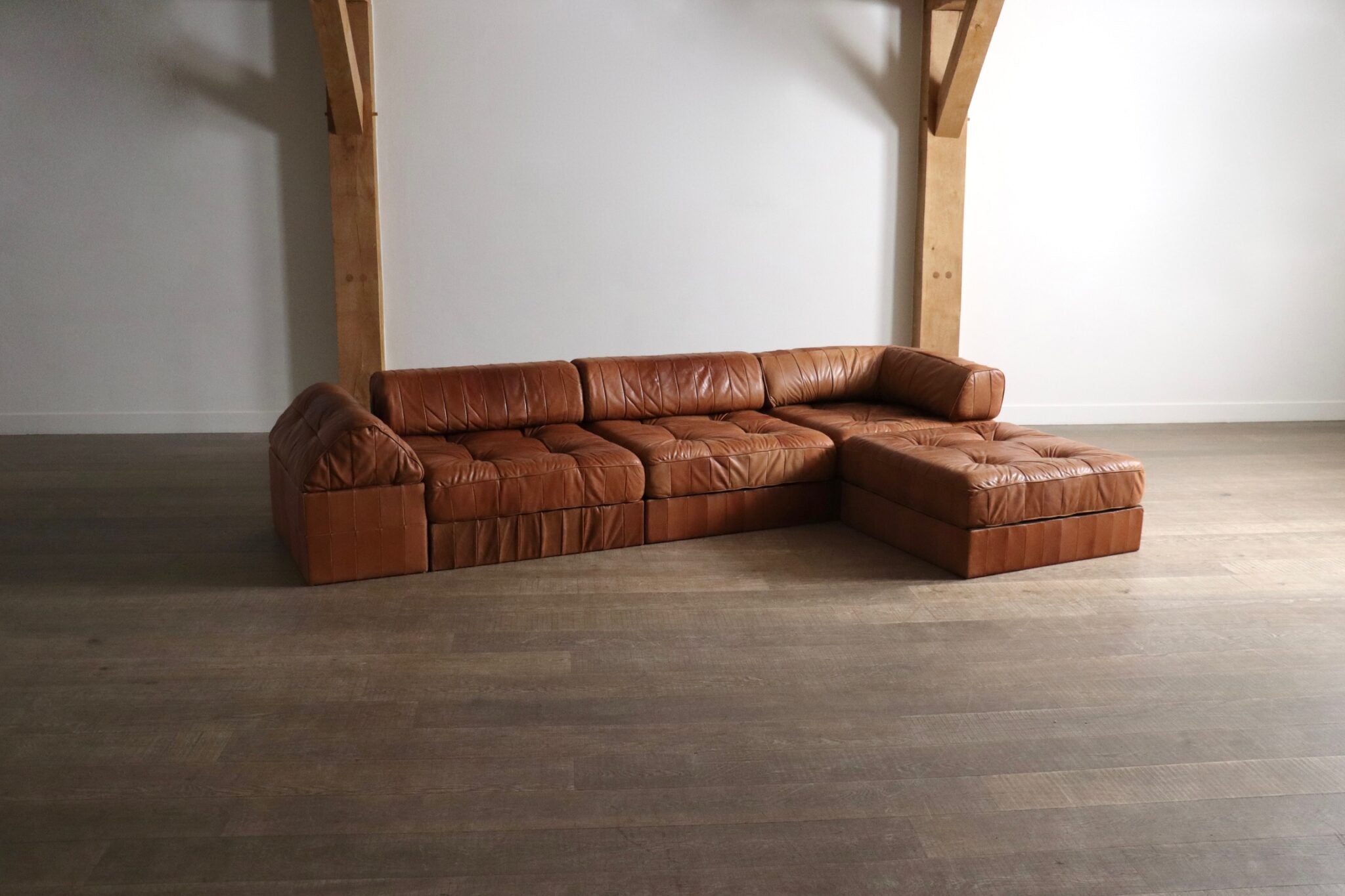 DS-88_Modular_Sofa_in_Cognac_Patchwork_Leather_by_De_Sede,_1970s,_Switzerland